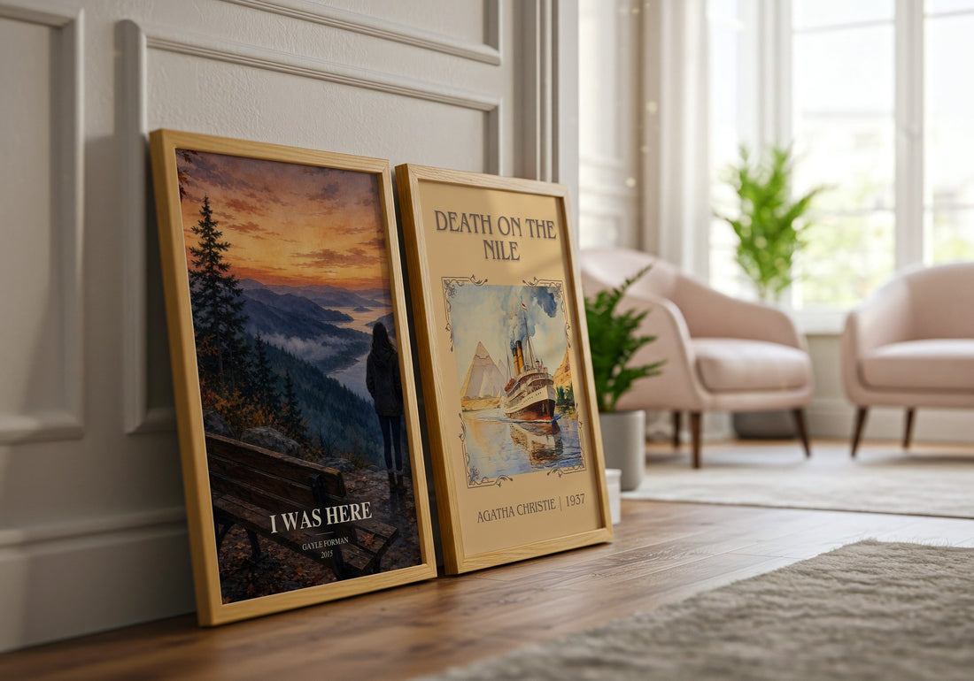 I Was Here watercolour print framed by window – literary home decor