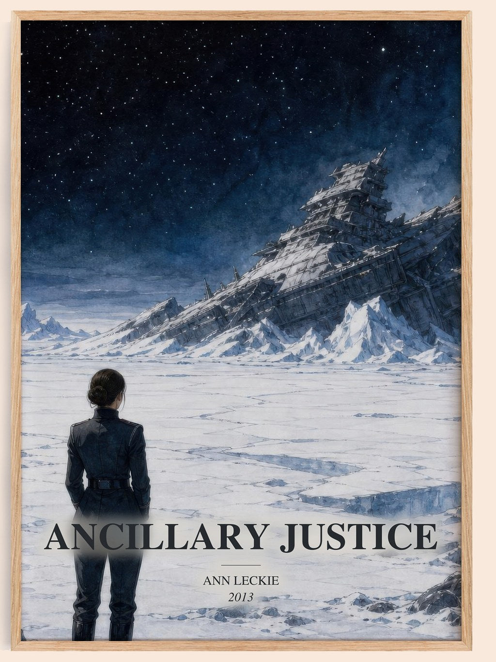 Ancillary Justice watercolour book poster by Ann Leckie – framed literary art print