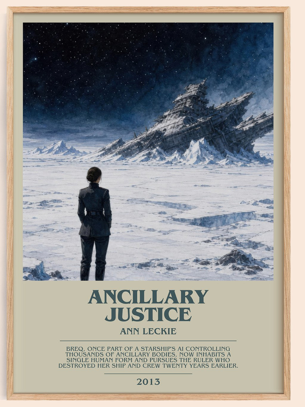 Ancillary Justice bookish book poster by Ann Leckie – framed literary art print
