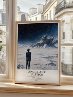 Ancillary Justice book cover poster colour and style options – Ann Leckie book art