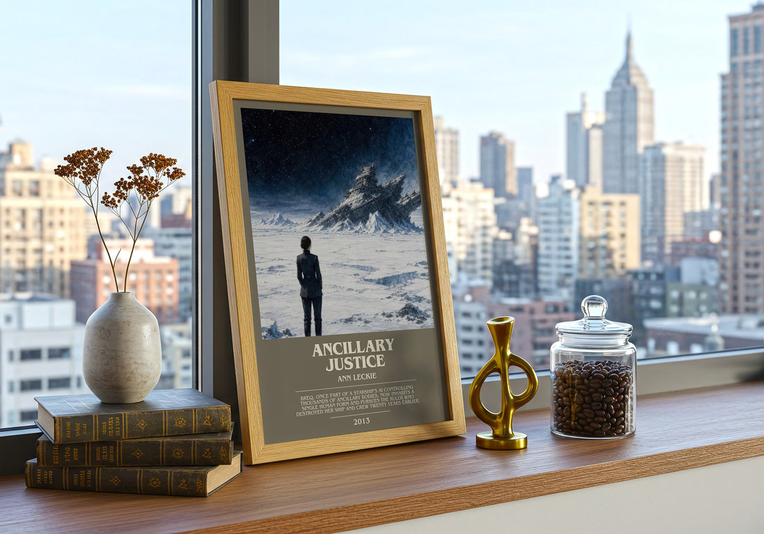 Ancillary Justice bookish print framed by window – literary home decor