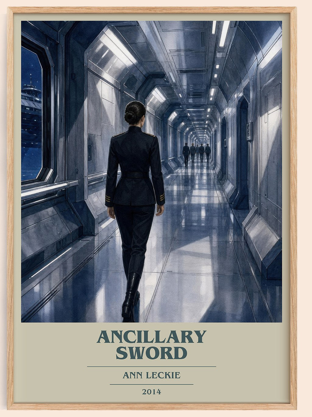 Ancillary Sword book cover book poster by Ann Leckie – framed literary art print