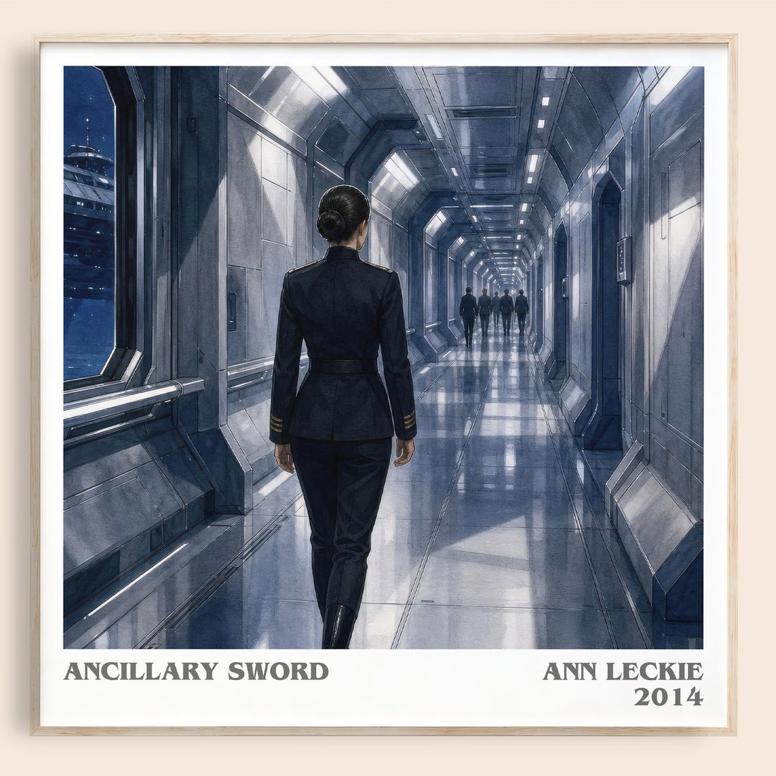 Ancillary Sword literary book poster by Ann Leckie – framed literary art print