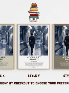 Ancillary Sword bookish print in frame leaning in hallway – sci fi wall art