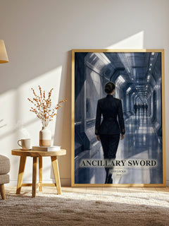 Ancillary Sword watercolour print in frame leaning in hallway – sci fi wall art