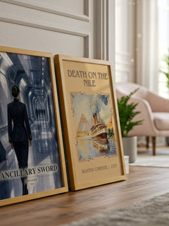 Ancillary Sword watercolour print framed by window – literary home decor