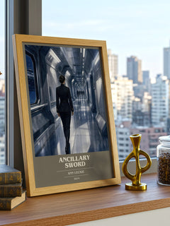 Ancillary Sword book cover print framed by window – literary home decor