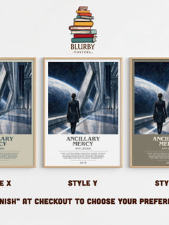 Ancillary Mercy bookish print in frame leaning in hallway – sci fi wall art