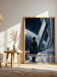 Ancillary Mercy watercolour print in frame leaning in hallway – sci fi wall art
