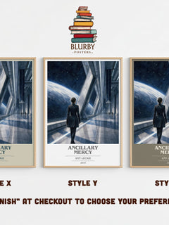 Ancillary Mercy book cover print in frame leaning in hallway – sci fi wall art