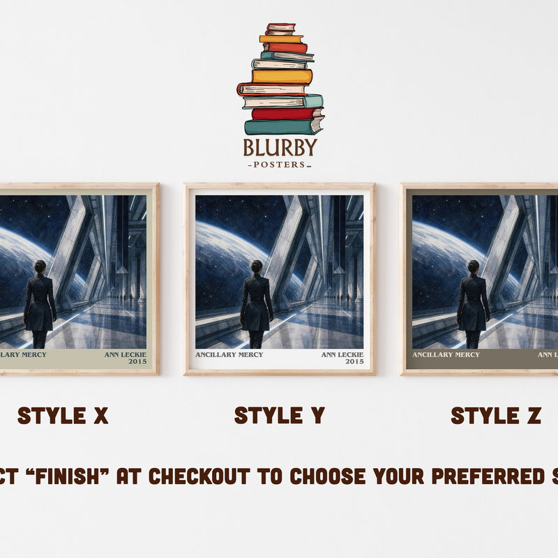 Ancillary Mercy literary print in frame leaning in hallway – sci fi wall art