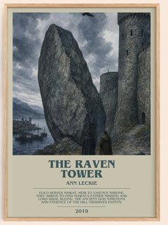 The Raven Tower bookish book poster by Ann Leckie – framed literary art print