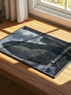 The Raven Tower watercolour book poster framed on wall – fantasy wall art