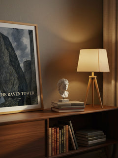 The Raven Tower watercolour print on bookshelf – Ann Leckie fan gift