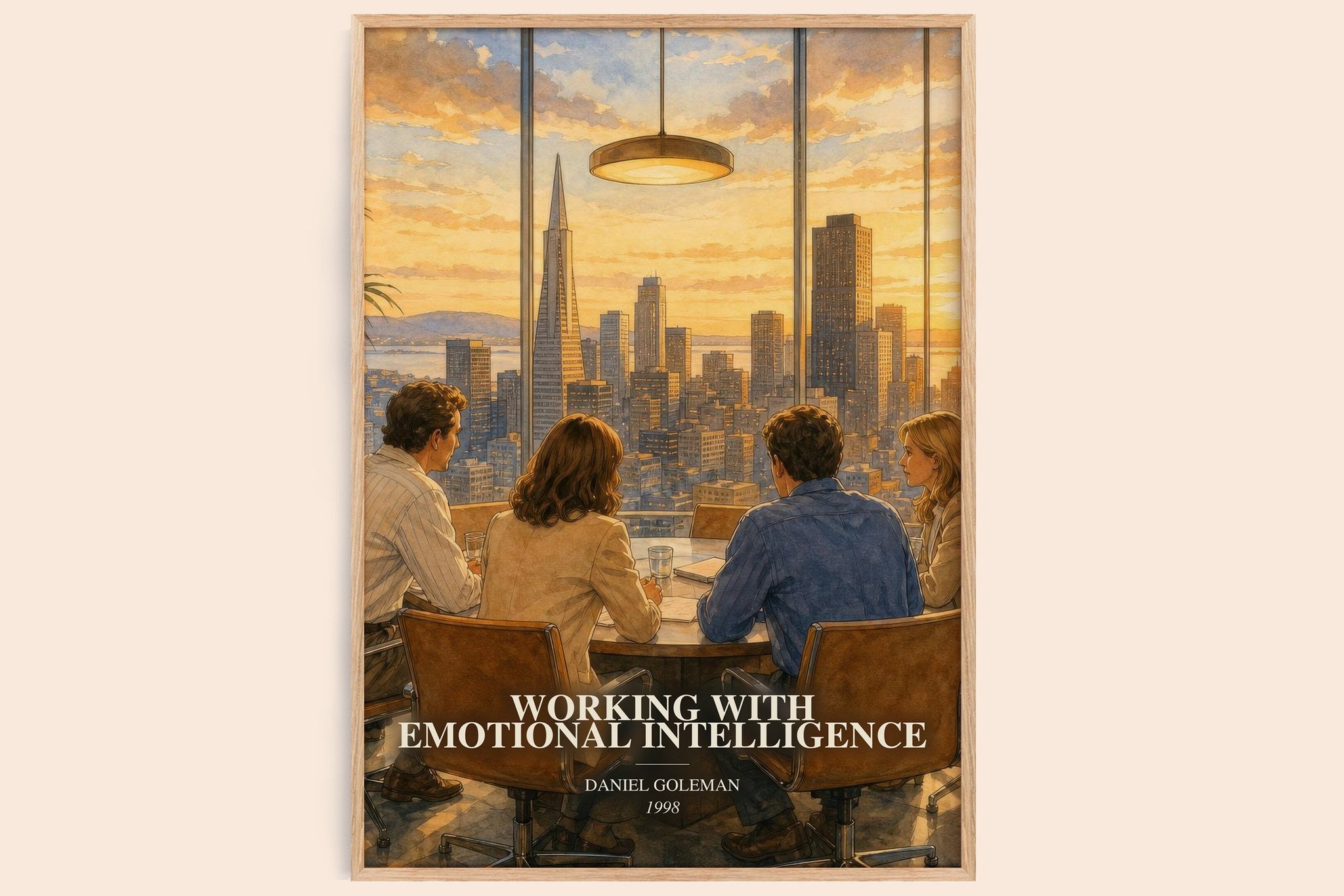 Working with Emotional Intelligence Book Watercolour Illustration by Daniel Goleman