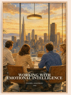 Working with Emotional Intelligence watercolour book poster by Daniel Goleman – framed literary art print
