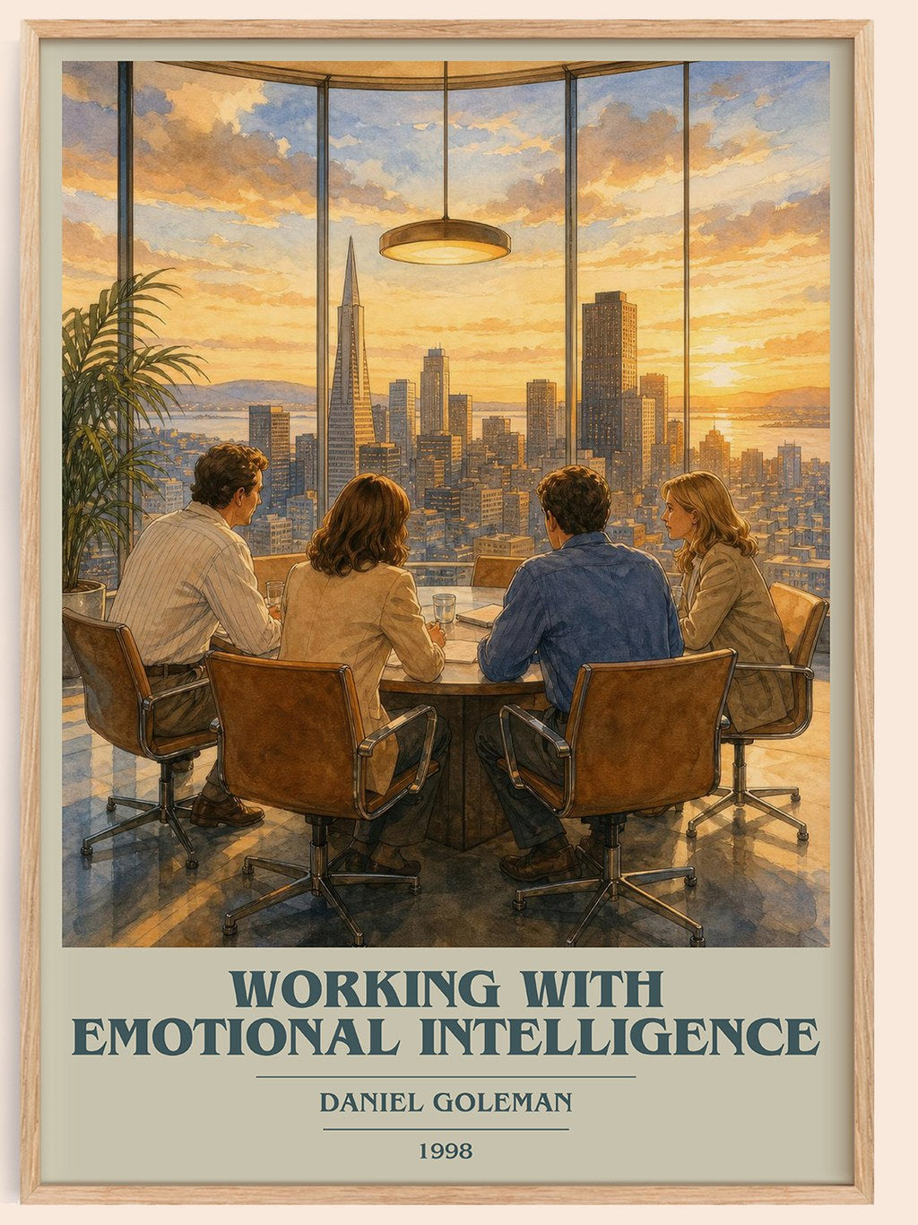 Working with Emotional Intelligence book cover book poster by Daniel Goleman – framed literary art print