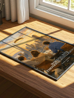 Working with Emotional Intelligence watercolour book poster framed on wall – non fiction wall art