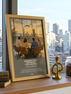 Working with Emotional Intelligence bookish print framed by window – literary home decor