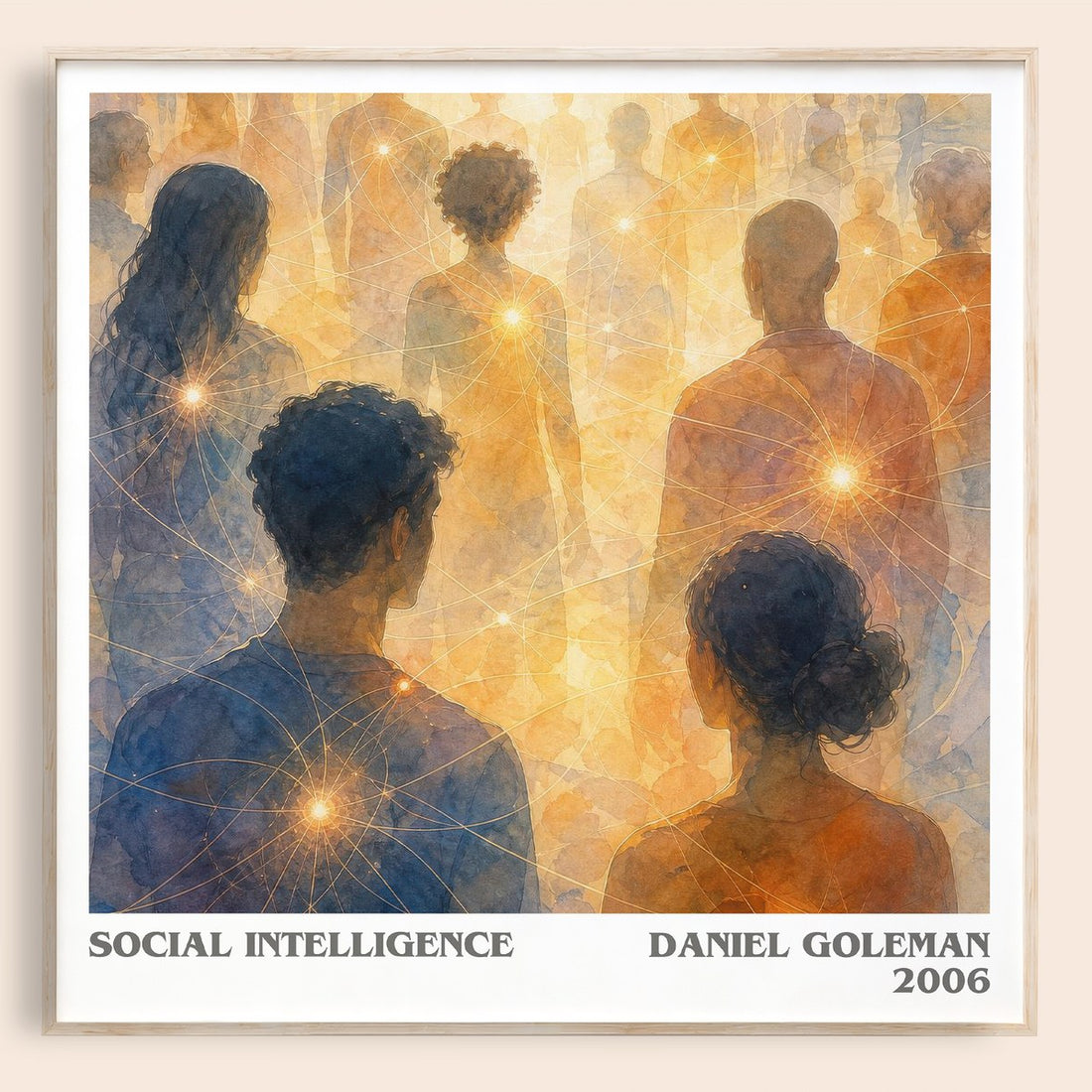Social Intelligence literary book poster by Daniel Goleman – framed literary art print