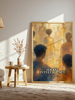 Social Intelligence watercolour print in frame leaning in hallway – non fiction wall art