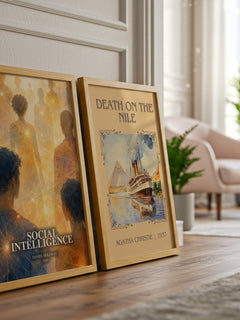 Social Intelligence watercolour print framed by window – literary home decor