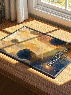 Social Intelligence watercolour book poster framed on wall – non fiction wall art