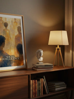 Social Intelligence watercolour print on bookshelf – Daniel Goleman fan gift