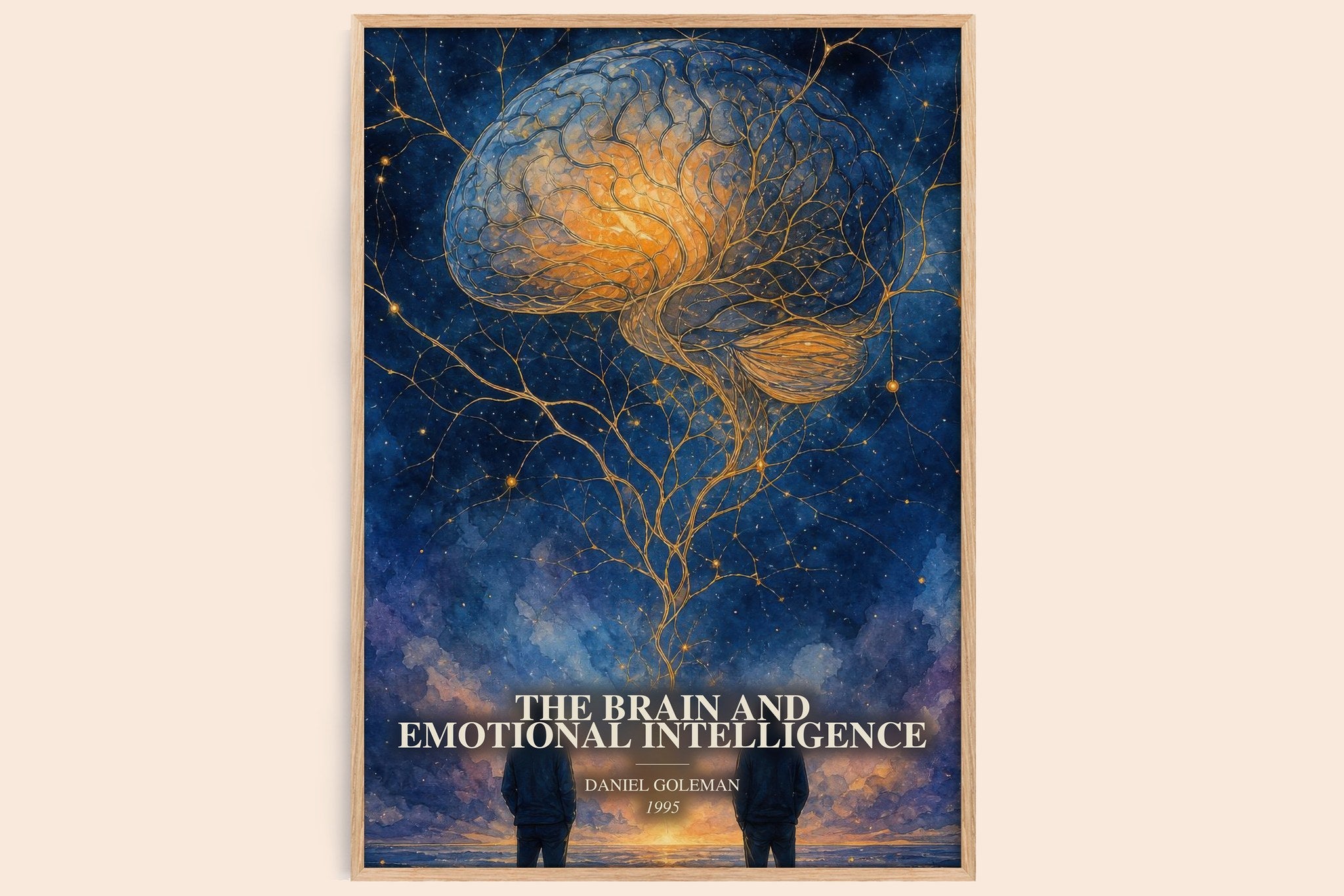 The brain and emotional intelligence Book Watercolour Illustration by Daniel Goleman