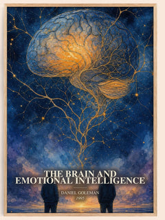 The brain and emotional intelligence watercolour book poster by Daniel Goleman – framed literary art print