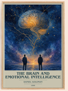 The brain and emotional intelligence book cover book poster by Daniel Goleman – framed literary art print