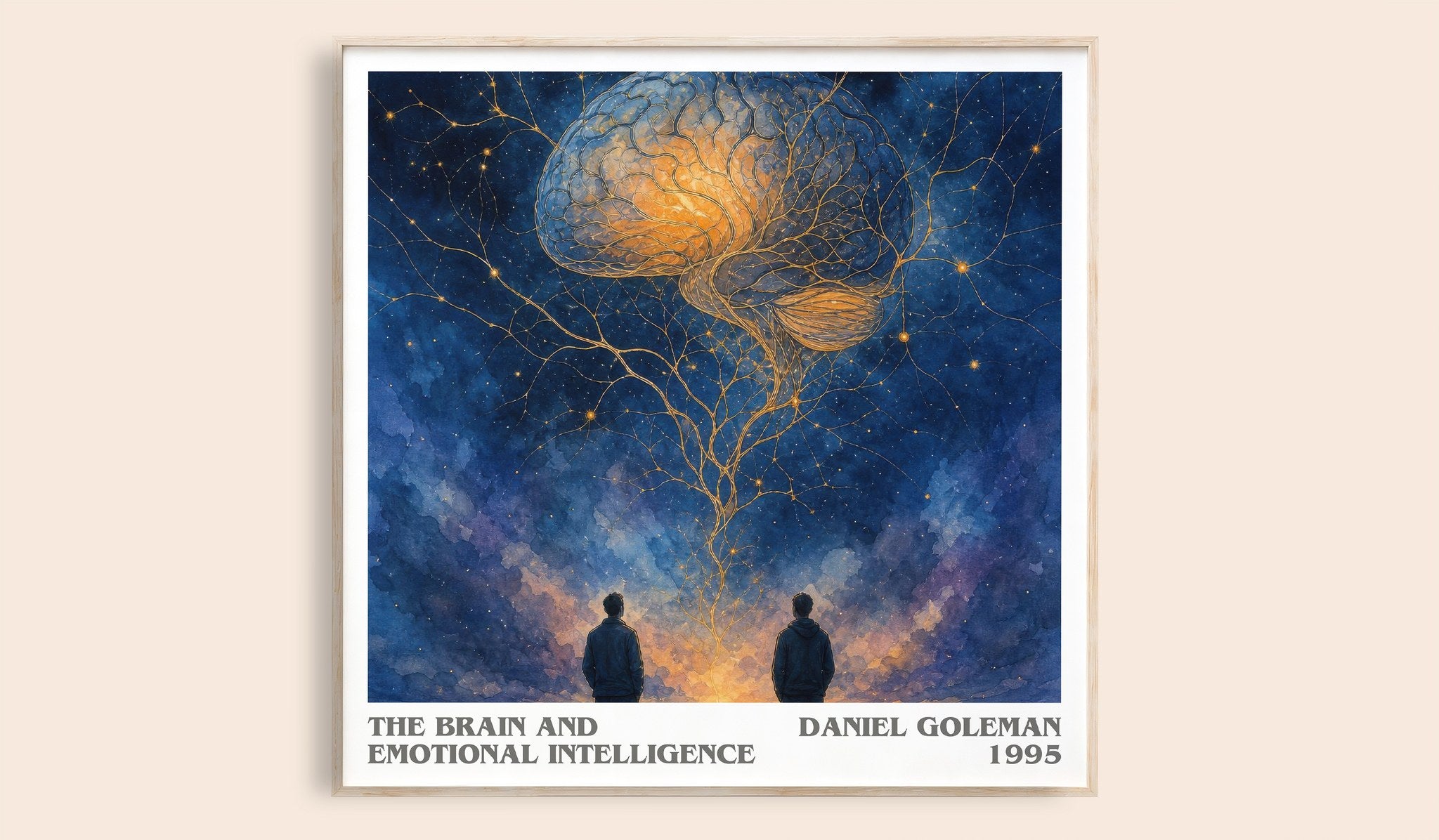 brain and emotional intelligence Literary Art Print by Daniel Goleman