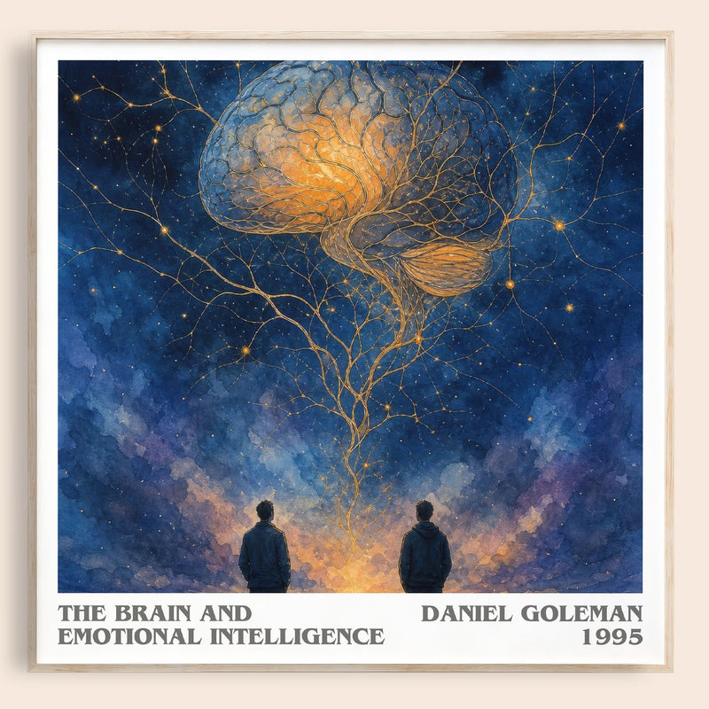 The brain and emotional intelligence literary book poster by Daniel Goleman – framed literary art print