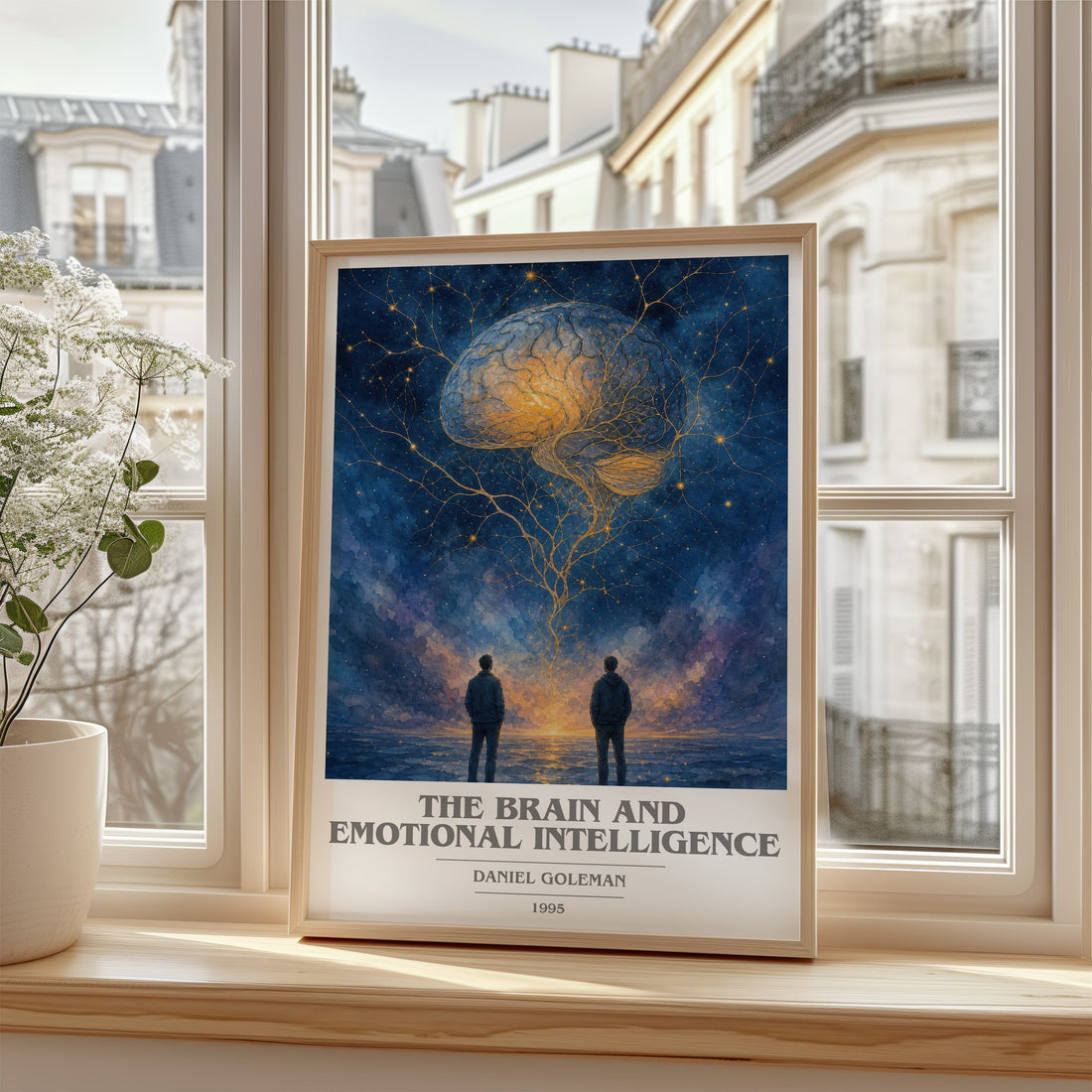 The brain and emotional intelligence book cover poster colour and style options – Daniel Goleman book art