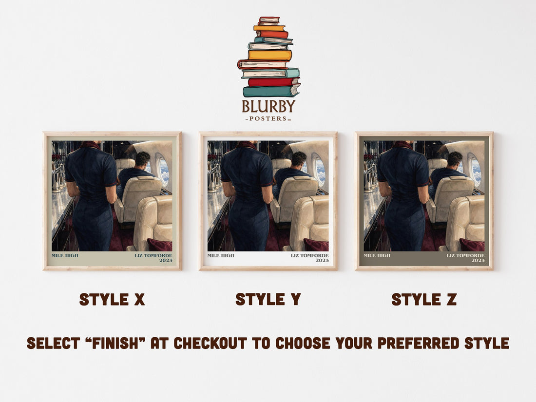 Mile High literary print in frame leaning in hallway – romance wall art (mockup)