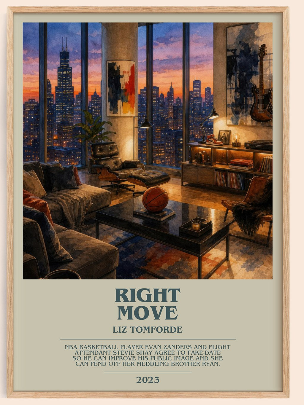 Right Move bookish book poster by Liz Tomforde – framed literary art print