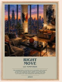 Right Move bookish book poster by Liz Tomforde – framed literary art print