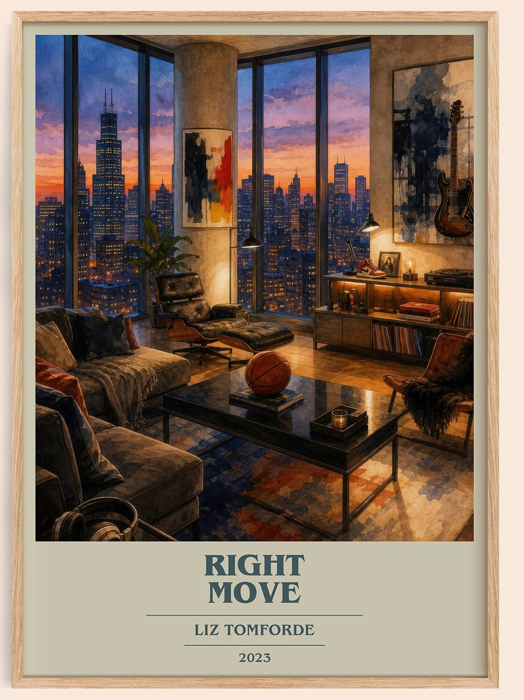 Right Move book cover book poster by Liz Tomforde – framed literary art print