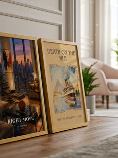 Right Move watercolour print framed by window – literary home decor