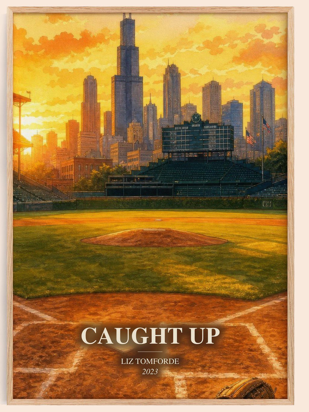 Caught Up watercolour book poster by Liz Tomforde – framed literary art print
