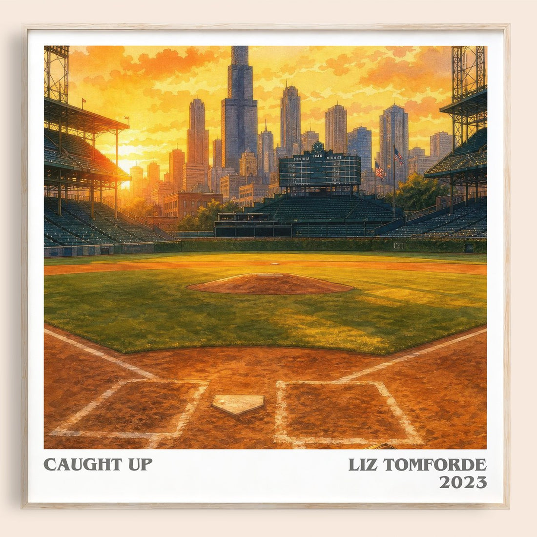 Caught Up literary book poster by Liz Tomforde – framed literary art print
