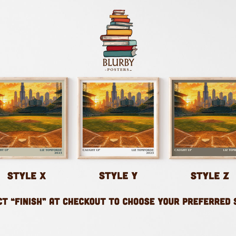 Caught Up literary print in frame leaning in hallway – romance wall art