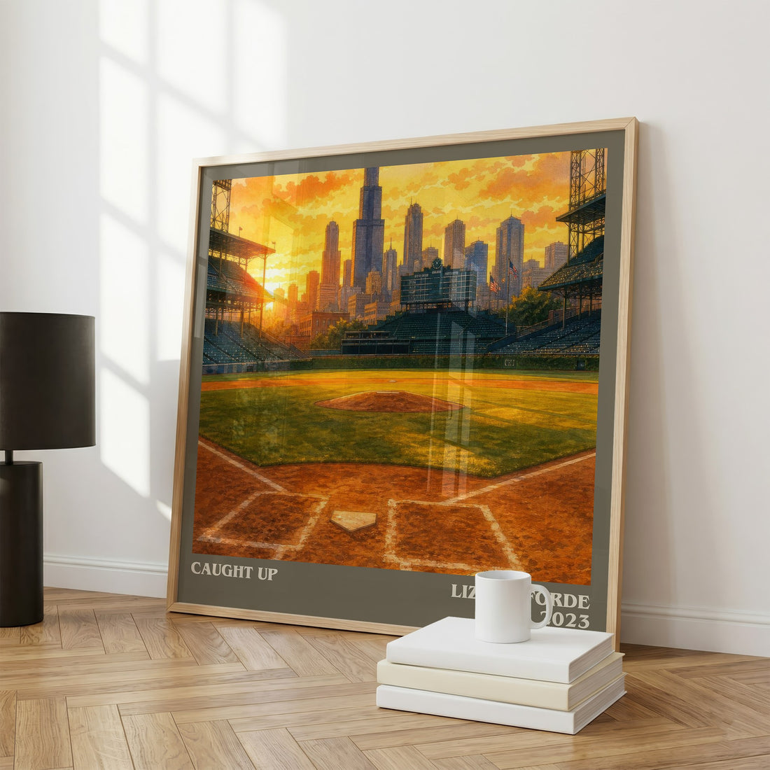 Caught Up literary print framed by window – literary home decor