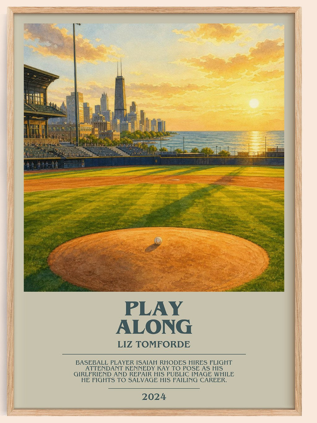 Play Along bookish book poster by Liz Tomforde – framed literary art print