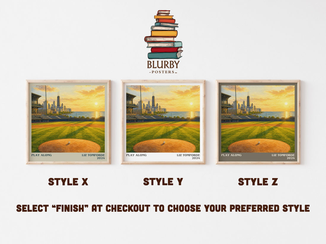 Play Along literary print in frame leaning in hallway – romance wall art (mockup)