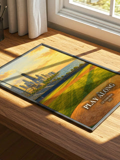 Play Along watercolour book poster framed on wall – romance wall art