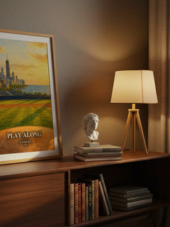 Play Along watercolour print on bookshelf – Liz Tomforde fan gift