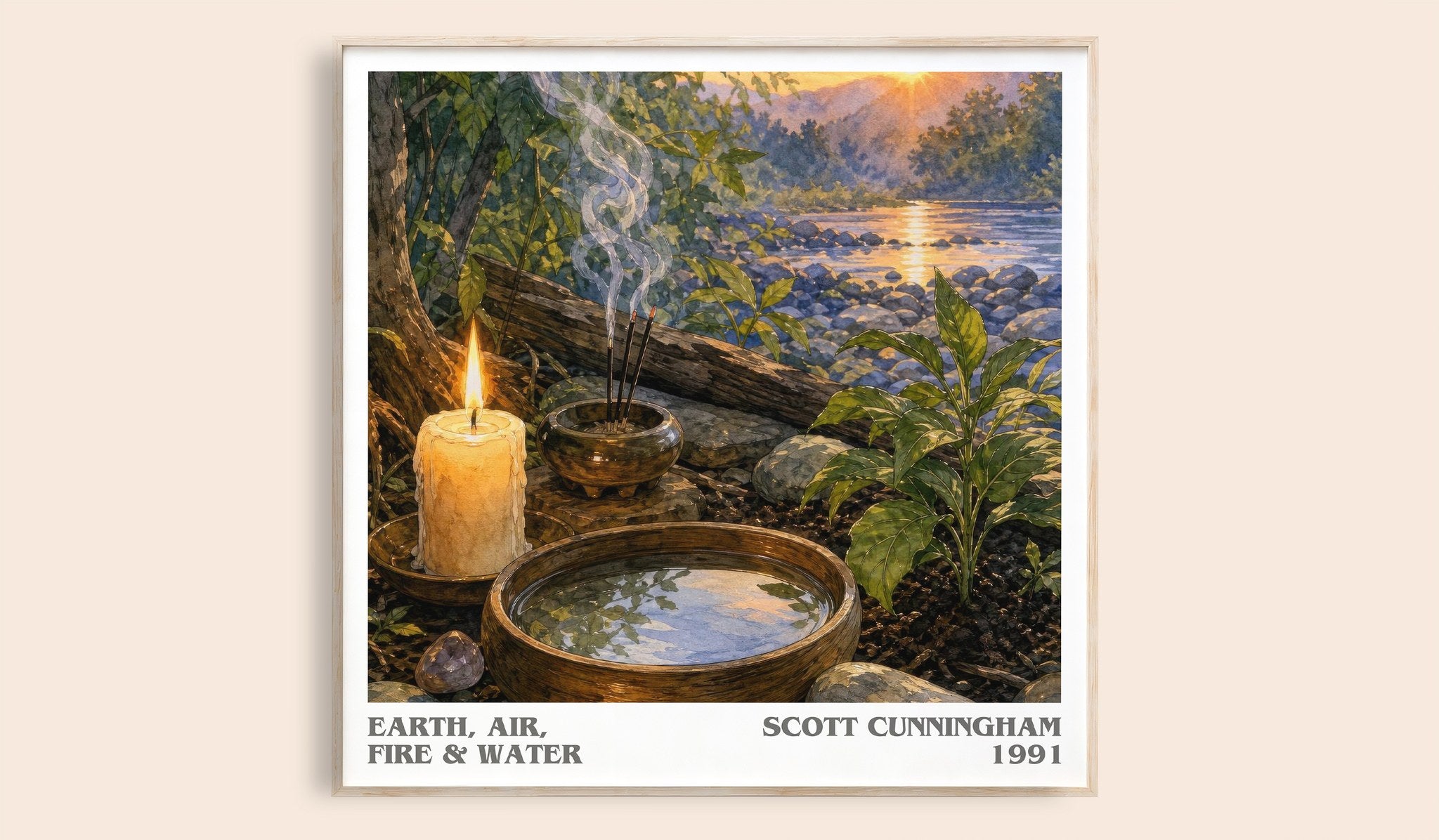 Earth, air, fire & water Literary Art Print by Scott Cunningham