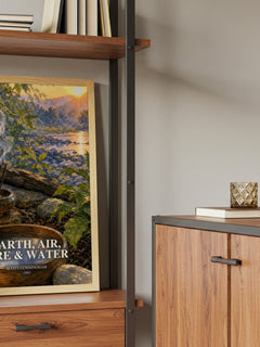 Earth, air, fire & water book watercolour illustration paper finish options – matte satin gloss