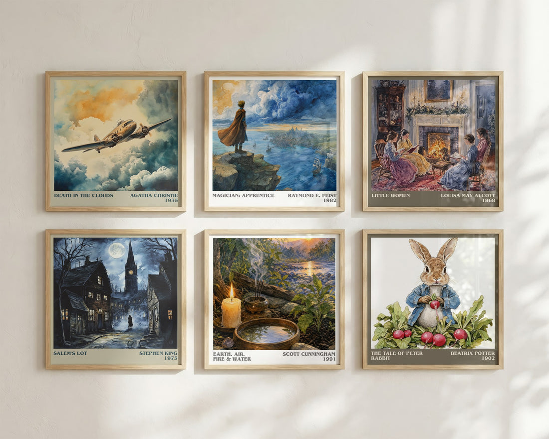 Earth, air, fire & water literary art print colour and style options – Scott Cunningham book art